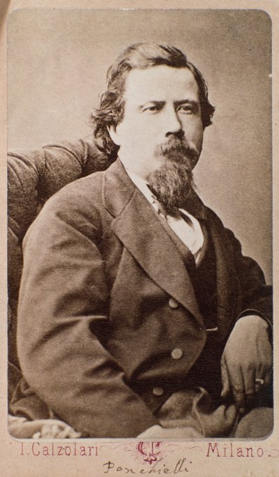 Portrett av Amilcare Ponchielli (1834-1885) italiensk komponist av Italian Photographer