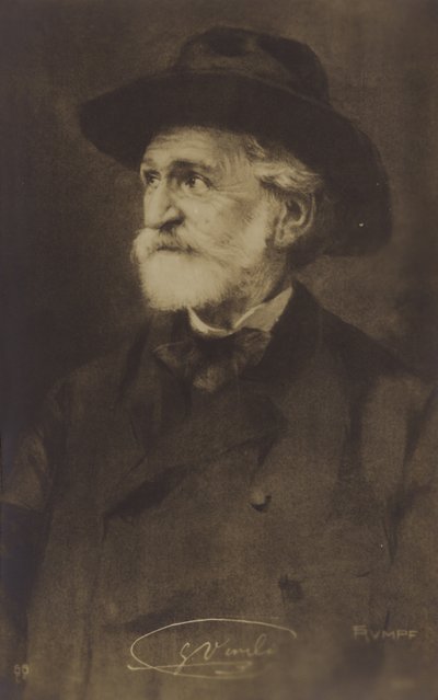 Portrett av Giuseppe Verdi av Italian Photographer