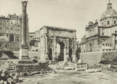 Forum Romanum, Septimius Severus-buen med Phocas-søylen av Italian Photographer