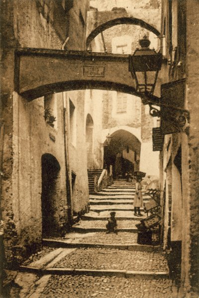 San Remo, Gamlebyen, Via Santa Brigida (s/h-bilde) av Italian Photographer