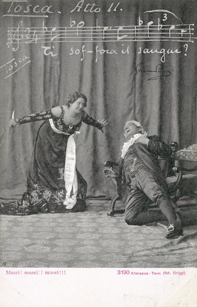 Scene fra Tosca (s/hvitt bilde) av Italian Photographer