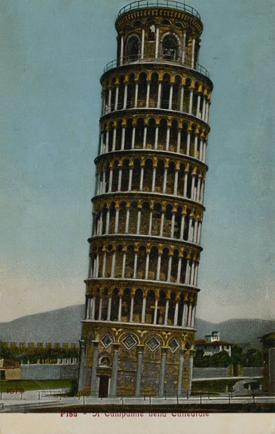 Det skjeve tårnet i Pisa. Postkort sendt i 1913. av Italian Photographer