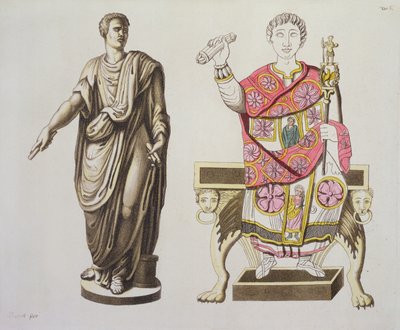 En romersk senator og en tjenestemann, fra Costumi dei Romani, ca. 1805-20 (akvatint) av Italian School
