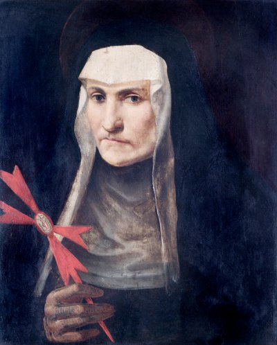 A Sainted Nun, ca. 1600 (olje på poppelpanel) av Italian School