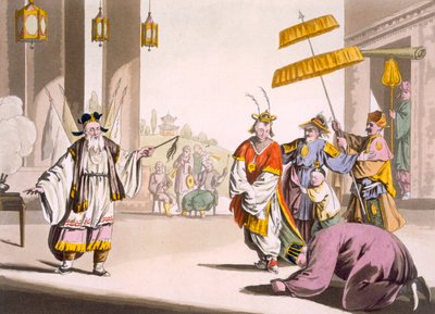 En teaterforestilling i friluft, ca. 1820-30-tallet av Italian School