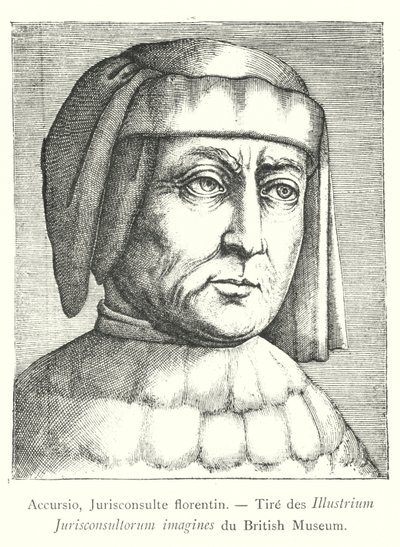 Accursio, Jurisconsulte Florentine, Tire des Illustrious bilder av juristene du British Museum (gravering) av Italian School