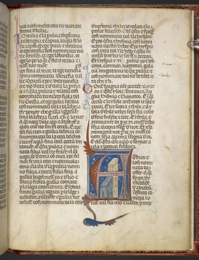 Legg til MS 8785 Bartholomaeus Anglicus, De Proprietatibus rerum (Om tingenes egenskaper) c.1300-09 (blekk, farge og gull på vellum) av Italian School
