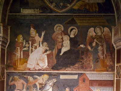 Tilbedelse av Magi (fresco) av Italian School