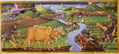 Jordbruk på begynnelsen av 1400-tallet. Biblioteca Riccardiana, Firenze. av Italian School
