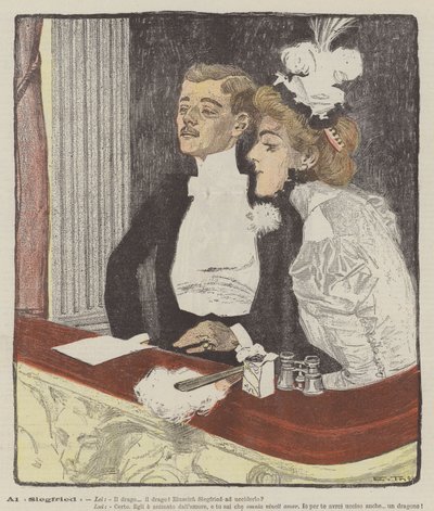Al Siegfried (farge litho) av Italian School