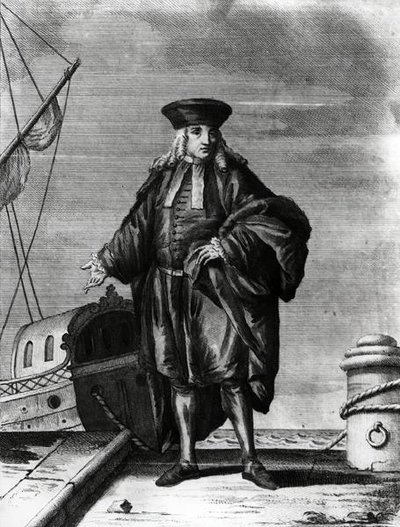 En admiral fra det venetianske arsenalet (gravering) (s/hvitt-bilde) av Italian School