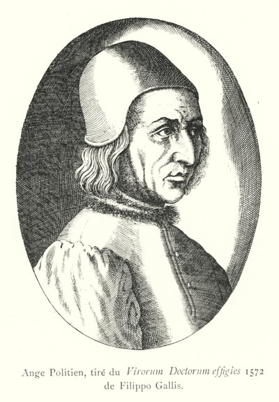 Ange Politien, tire du portrait of Doctor Men, 1572 av Filippo Galli (gravering) av Italian School