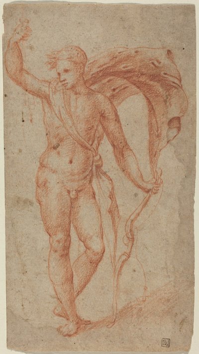 Apollo, ca. 1510–1540 (rød kritt) av Italian School