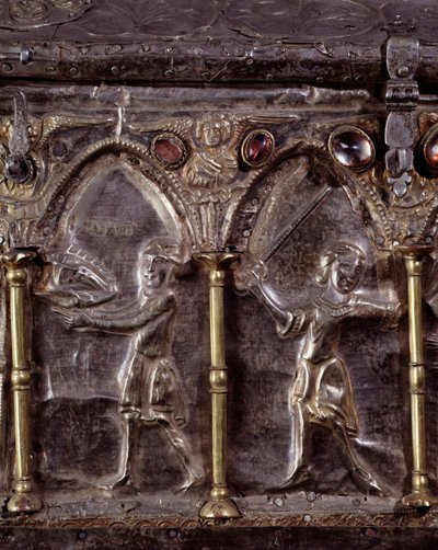 Ark of Barbarossa, med scener fra døperen Johannes (tre, sølvblad og steiner av Italian School