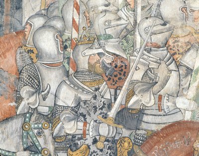 Hæren, detalj av en kampscene (fresco) av Italian School