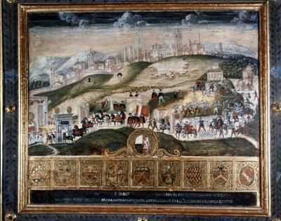 Ankomst til Siena av Cosimo I av Medici (1389 - 1464) - Nasjonalarkivet, Siena. av Italian School