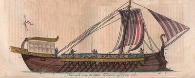 Athensk trirem, 4. århundre f.Kr. (acrostolium) - Triere ou trireme - gravering fra "" skikker og tradisjoner til alle folkeslag i universet. Det er historien om regjeringen, lovene, militsen, om religionen til alle nasjoner fra de fjerneste tider til av Italian School