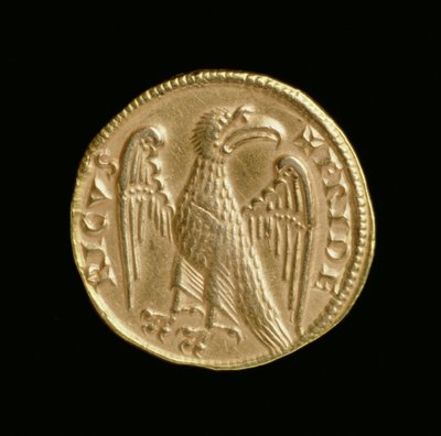 Augustalis av Frederick II (1198-1250), kongeriket Sicilia og Sør-Italia, Messina Mynt, 1231-50 (revers) (gull) (for forside se 168052) av Italian School