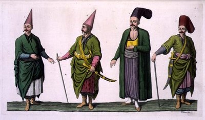 Bostandji, Khasseki og andre eksempler på osmannisk drakt, plate 5 fra del III, bind I av 