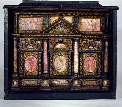 Cabinet (gilded wood inlaid with marble) av Italian School