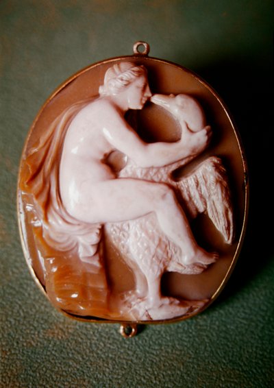 Cameo of Leda and the Swan (agat) av Italian School