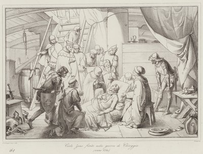Carlo Zeno såret i Chioggia-krigen av Italian School