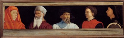 Cassone med 5 portretter av Mesteren av den florentinske renessansen (fra venstre til høyre Giotto di Bondone, Paolo Uccello, Niccolo Donatello, Antonio Manetti, Filippo Brunelleschi). Italiensk skole på 1500-tallet. Innskriften nedenfor er sannsynligvis s av Italian School