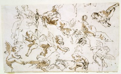 Kjeruber, tidlig på 1700-tallet (penn og blekk og vask på papir) av Italian School