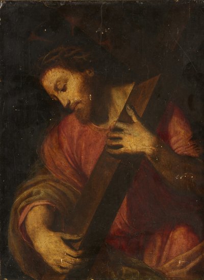 Kristus bærer korset (olje på panel) av Italian School