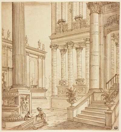 Kolonnadeportiko av Italian School