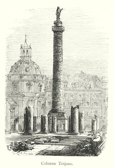 Trajans søyle (gravering) av Italian School