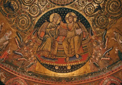 Coronation of the Virgin, 1296 (mosaikk) av Italian School