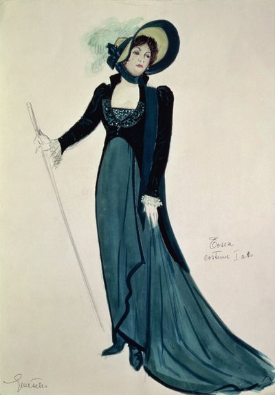 Kostymedesign for Tosca, fra operaen 