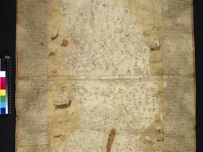 Cotton Roll XIII, 44 Italia-provinsens moderne sted (vellum) av Italian School