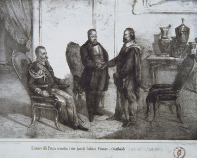 Råd mellom Garibaldi og Cavour 24. april 1861 av Italian School
