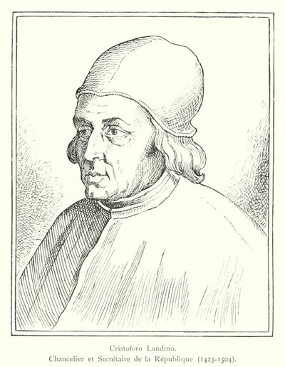 Cristoforo Landino, republikkens kansler og sekretær av Italian School