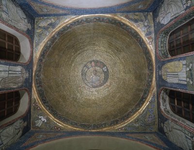 Kuppel dekorert av mosaikk som representerer Saint Victor Chapel of San Vittore in ciel d