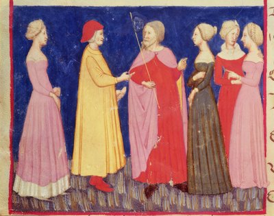 Dante og Beatrice i paradis, fra The Divine Comedy av Dante Alighieri (1265-1321) av Italian School