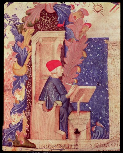 Dante skriver The Divine Comedy av Italian School