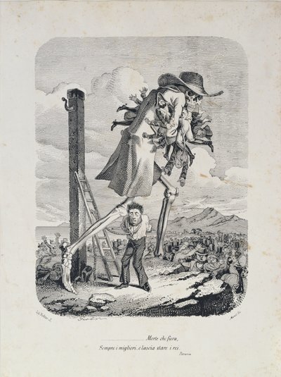 Døden tar alle de gode og forlater skurkene, ca. 1850 av Italian School