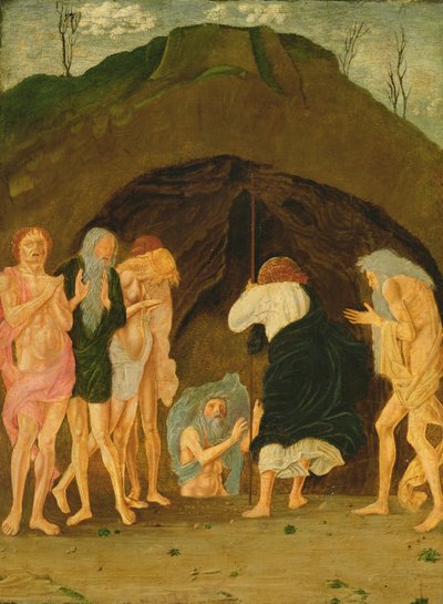 Nedstigning til Limbo (olje på panel) av Italian School
