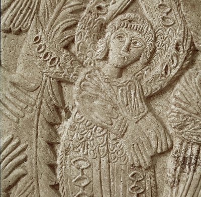 Detalj fra 'Kristus i Majestet' (stein) av Italian School