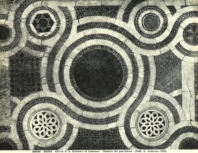 Detalj av gulvet i basilikaen San Giovanni i Laterano, Roma (mosaikk) av Italian School