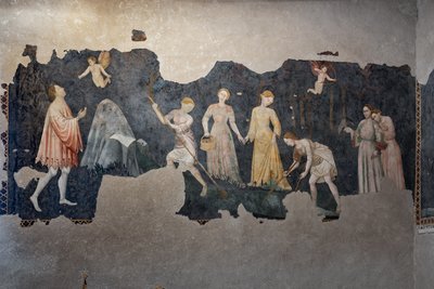 Detalj av freskene, Camera Pinta (Painted Room) av Italian School