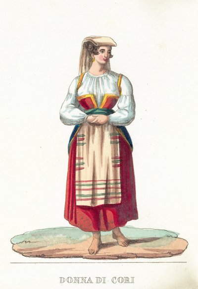 Donna Di Cori (farget gravering) av Italian School