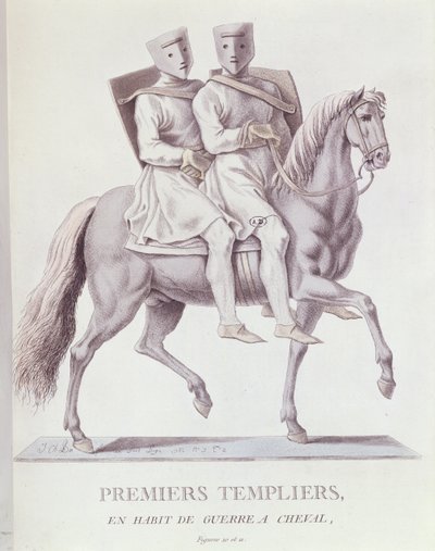 Tidlig monterte tempelriddere i kampdrakt, 1783 av Italian School