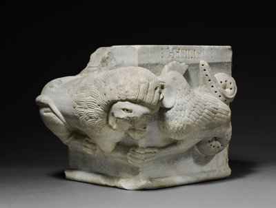 Forlovet hovedstad med en løve og en basilisk, 1175-1200 av Italian School