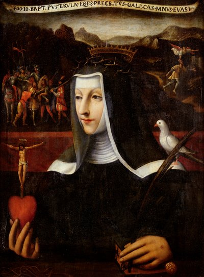 Ex Voto dedikert til St. Katarina av Siena (1347-80) (olje på panel) av Italian School