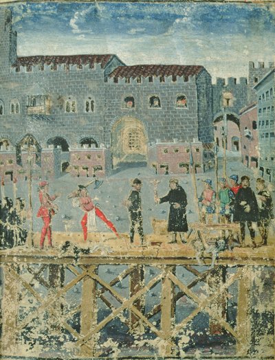 Henrettelse i Ferrara, fra Book of the Condemned by Justice av Italian School