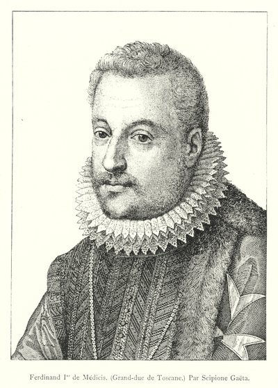 Ferdinand Ier de Medici, Grand-Duc de Toscane, Par Scipio Gaeta (gravering) av Italian School
